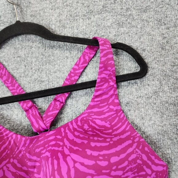 Athleta Advance Printed Sports Bra High Impact Fiji Magnolia Purple Size 38D - Picture 6 of 11